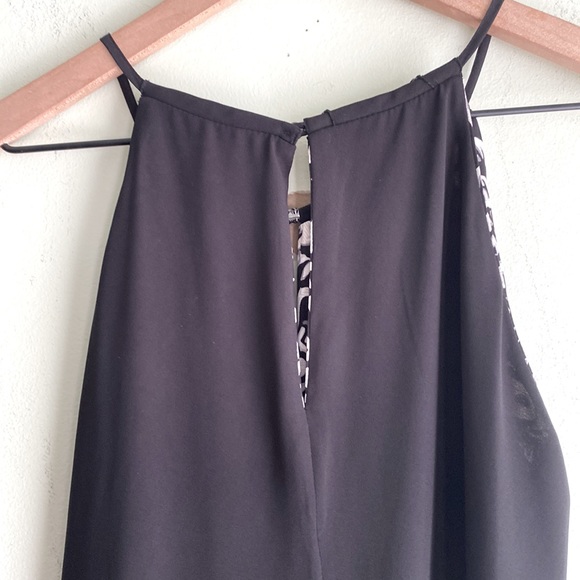 NWT White House Black Market Reversible Sleeveless Halter Dress in Black & Ecru - Picture 12 of 13